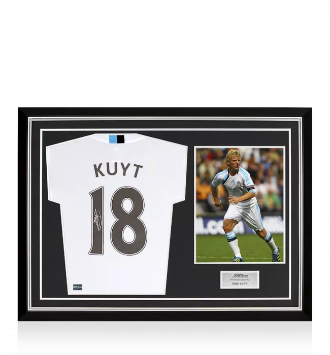 icons Dirk Kuyt Back Signed Liverpool FC 2011-12 Third Shirt In Hero Frame: Player Issue Edition