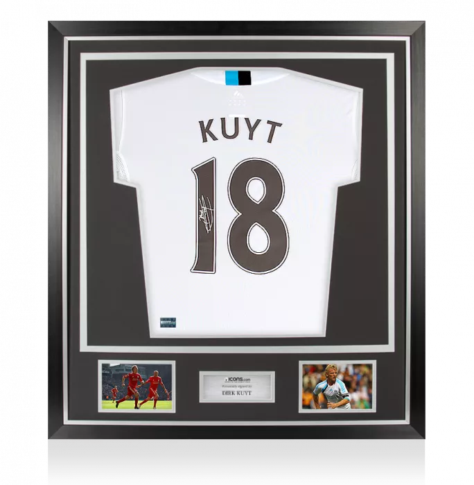 icons Dirk Kuyt Back Signed Liverpool FC 2011-12 Third Shirt In Classic Frame: Player Issue Edition