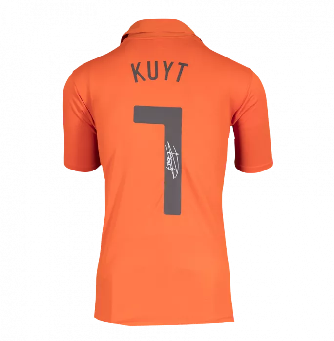 Icons Dirk Kuyt Back Signed Netherlands 2006-08 Home Shirt In Classic Frame