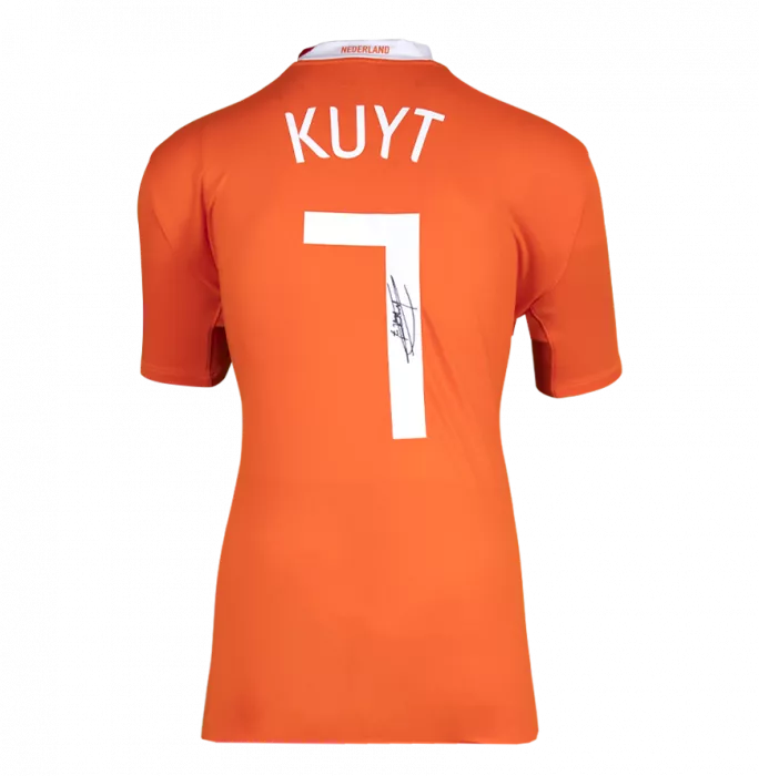 Icons Dirk Kuyt Back Signed Netherlands 2008-09 Home Shirt In Hero Frame: Option 1