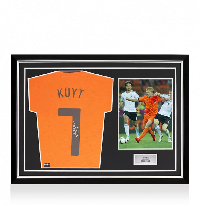 Icons Dirk Kuyt Back Signed Netherlands 2012-13 Home Shirt In Hero Frame: Option 1