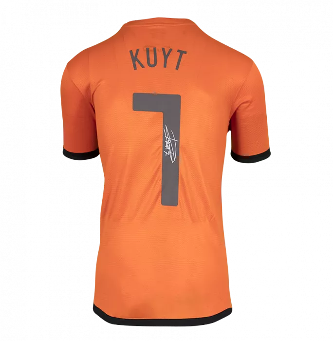 Icons Dirk Kuyt Back Signed Netherlands 2012-13 Home Shirt In Classic Frame