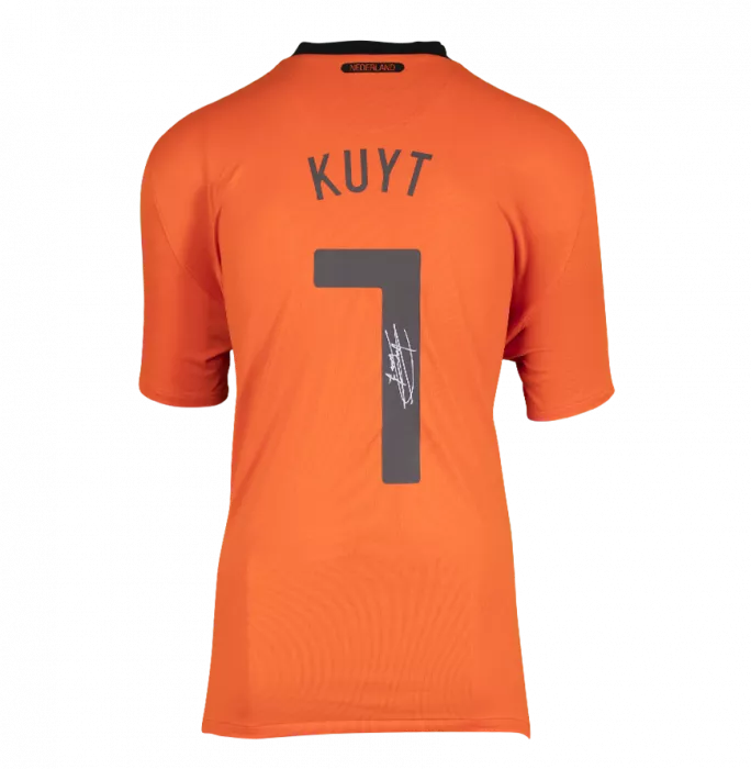 Icons Dirk Kuyt Official 2010 FIFA World Cup™ Back Signed And Hero Framed Netherlands 2010-11 Home Shirt