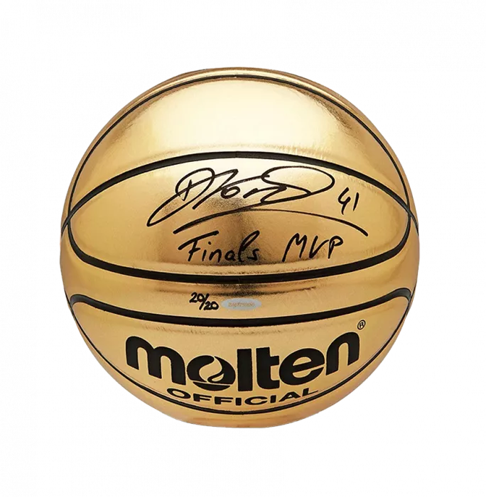 Icons Dirk Nowitzki Signed Molten Gold Trophy NBA Basketball: "Finals MVP" Special Edition
