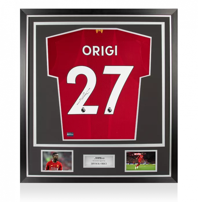 Icons Divock Origi Signed Liverpool 2019-20 Home Shirt In Classic Frame