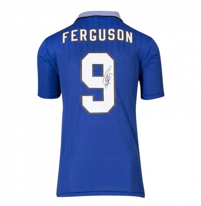 Icons Duncan Ferguson Back Signed Everton 1995 FA Cup Final Shirt In Classic Frame