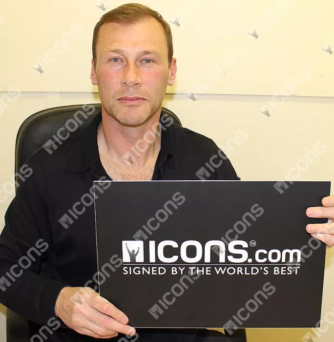Icons Duncan Ferguson Signed Blue And Yellow Adidas Boot