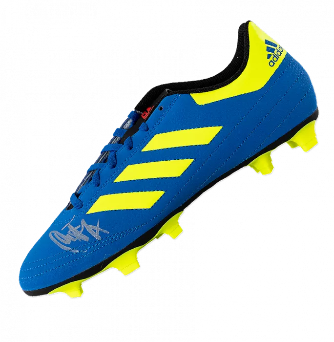 icons Duncan Ferguson Signed Blue and Yellow Adidas Boot