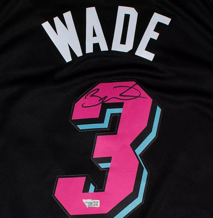 Icons Dwyane Wade Back Signed Miami Heat Jersey: Vice Nights Special Edition
