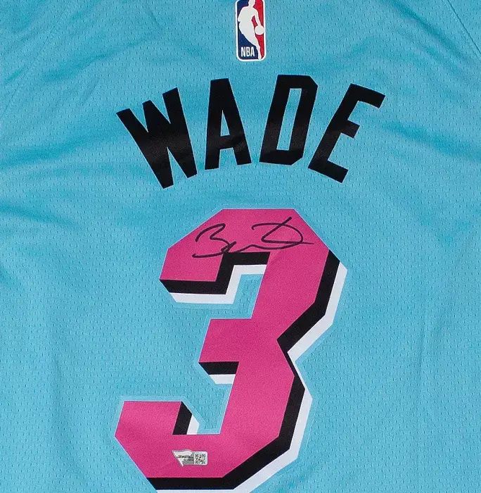 Icons Dwyane Wade Back Signed Miami Heat Jersey: Vice Wave Special Edition