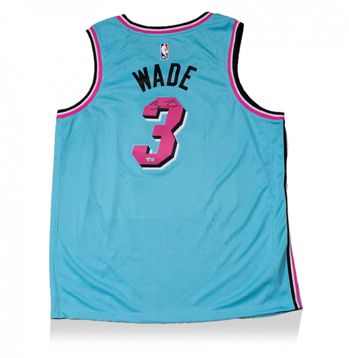 icons Dwyane Wade Back Signed Miami Heat Jersey: Vice Wave Special Edition
