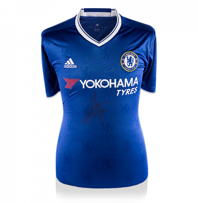 icons Eden Hazard Front Signed Chelsea 2016-17 Home Shirt