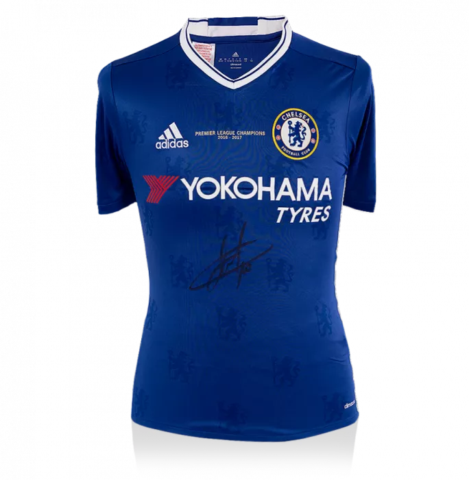 icons Eden Hazard Front Signed Chelsea 2016-17 Home Shirt: Premier League Champions Edition