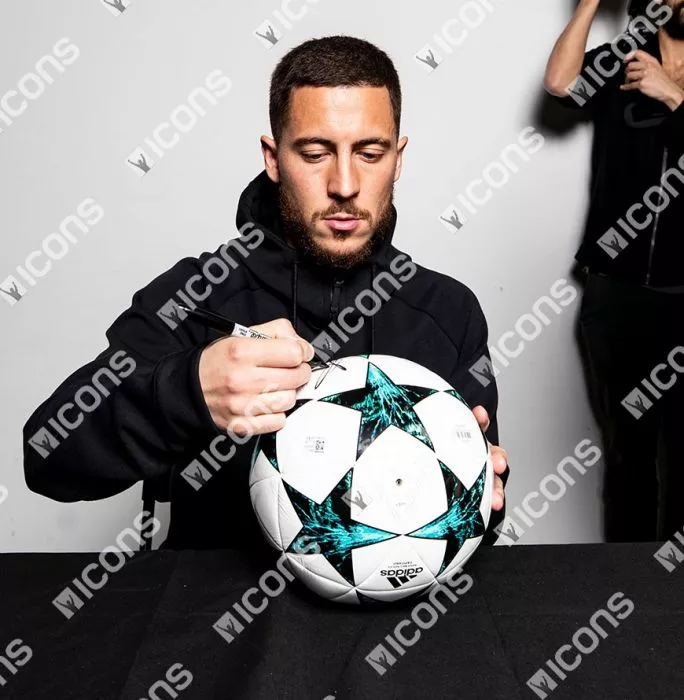Icons Eden Hazard Signed 2017-18 UEFA Champions League Football