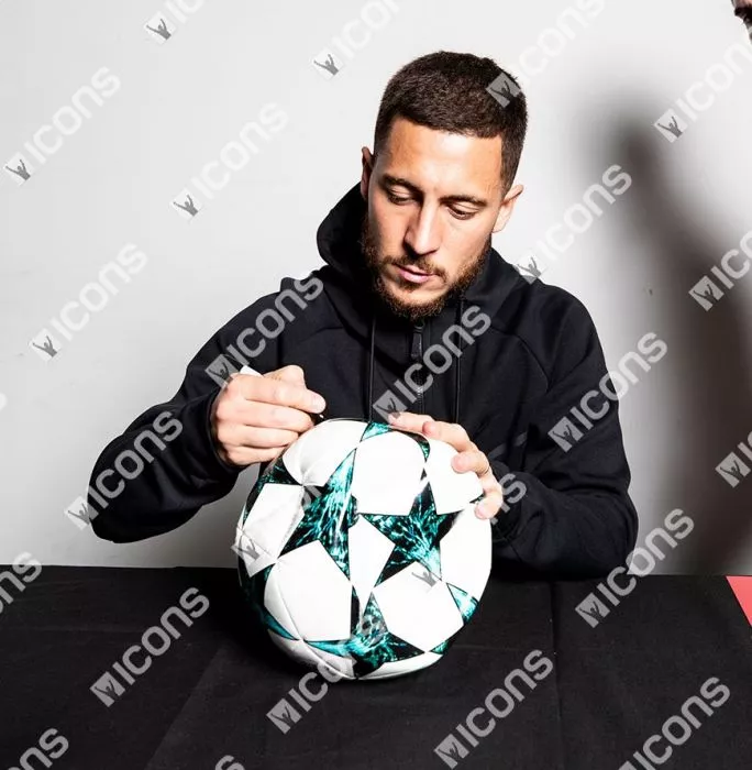 Icons Eden Hazard Signed 2017-18 UEFA Champions League Football