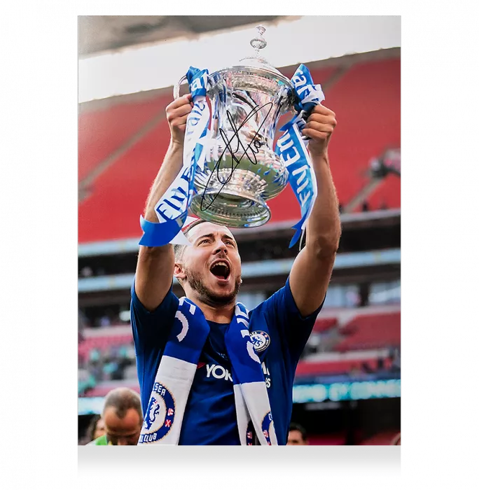 icons Eden Hazard Signed Chelsea Photo: 2018 FA Cup Winner