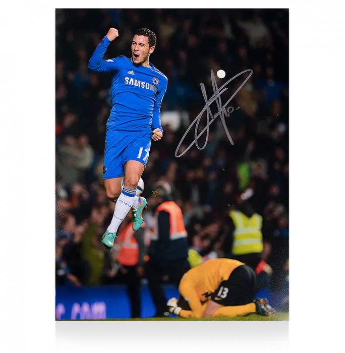 icons Eden Hazard Signed Chelsea Photo: Goal vs Manchester United