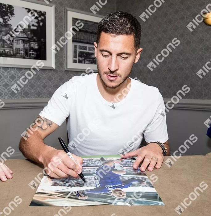 Icons Eden Hazard Signed Chelsea Photo: Goal Vs Tottenham Hotspur
