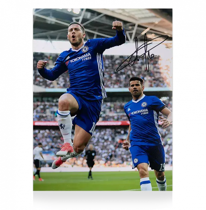 icons Eden Hazard Signed Chelsea Photo: Goal vs Tottenham Hotspur