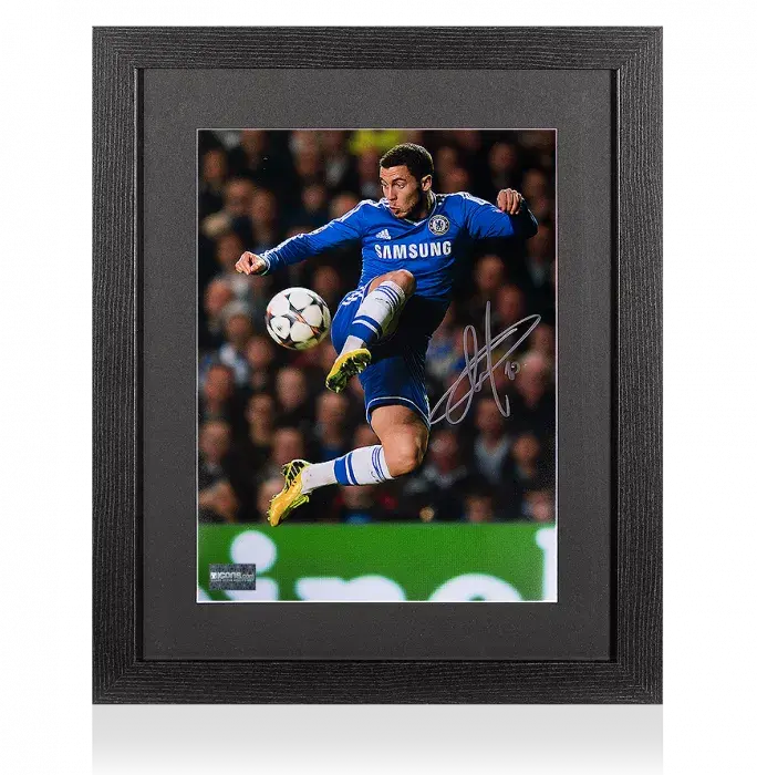 icons Eden Hazard Signed Chelsea Photo In Black Wooden Frame: Master of the Ball
