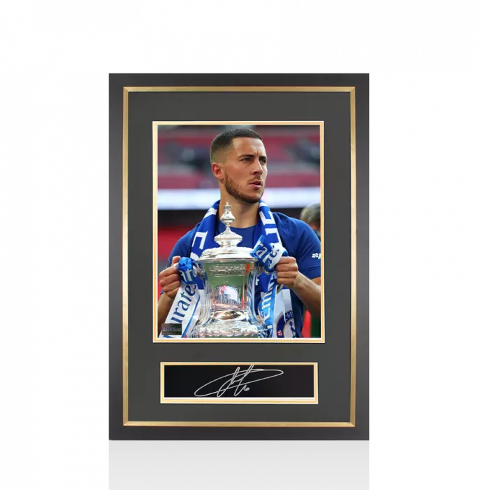 Icons Eden Hazard Signed Plaque And Photo Frame: Chelsea FA Cup Winner