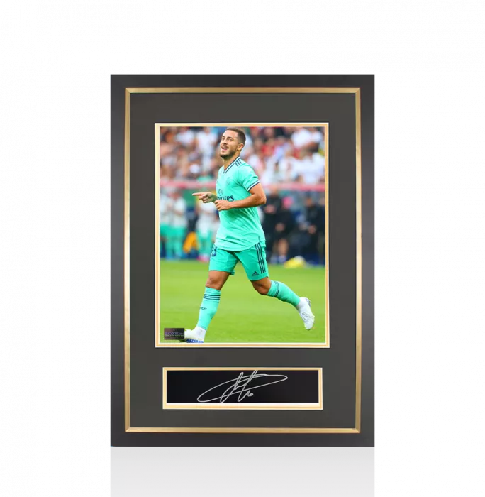 icons Eden Hazard Signed Plaque and Photo Frame: Real Madrid Celebration