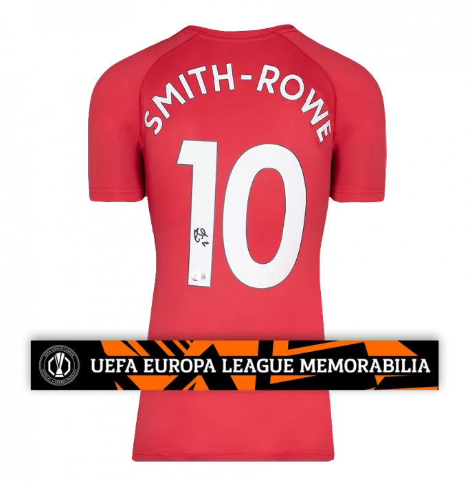 Icons Emile Smith Rowe Official UEFA Europa League Back Signed Arsenal T-Shirt