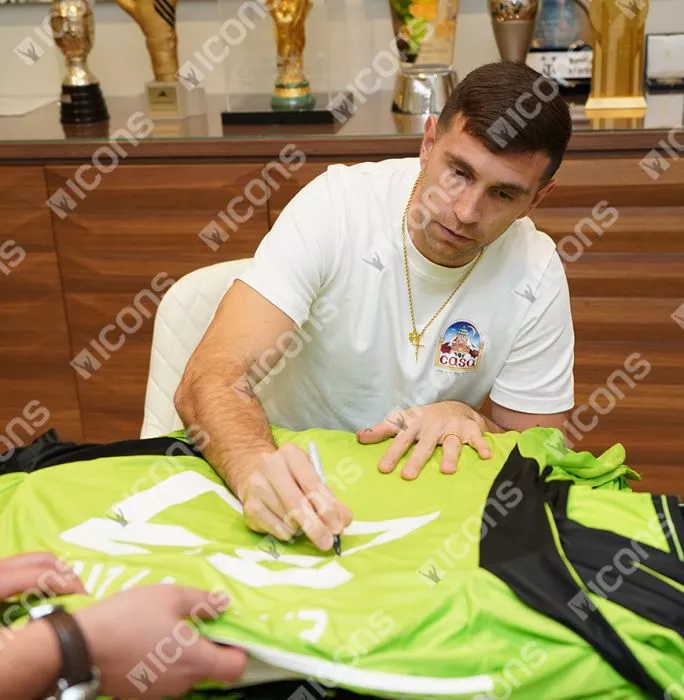 Icons Emiliano Martinez Back Signed Adidas TIRO Goalkeeper Shirt