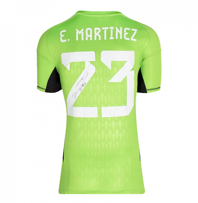 Icons Emiliano Martinez Back Signed Argentina 2022 Home Goalkeeper Shirt In Classic Frame