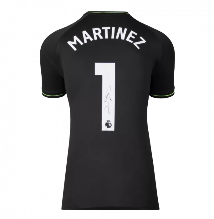 Icons Emiliano Martinez Back Signed Aston Villa 2023-24 Home Goalkeeper Shirt In Classic Frame