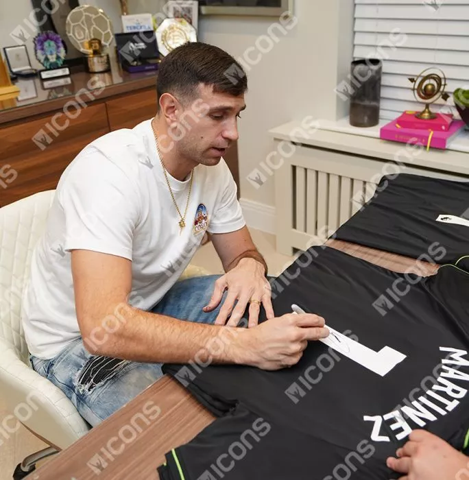 Icons Emiliano Martinez Back Signed Aston Villa 2023-24 Home Goalkeeper Shirt