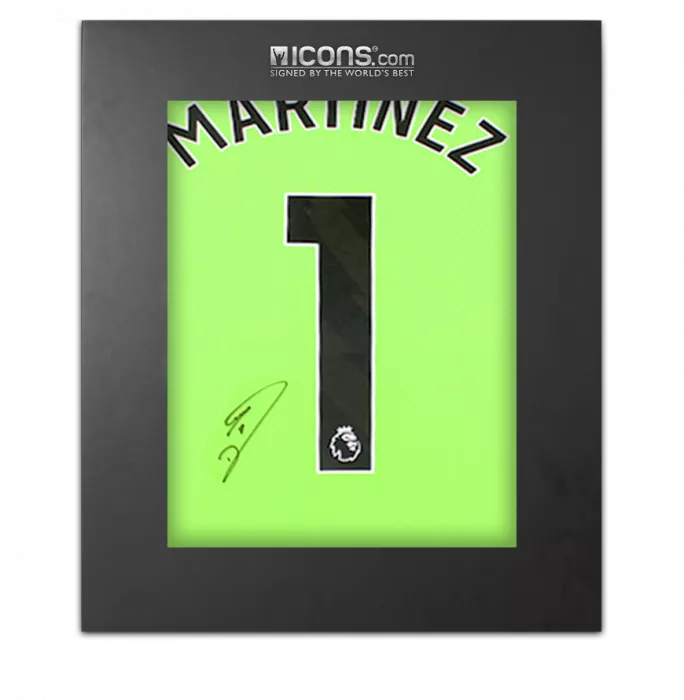 icons Emiliano Martinez Back Signed Aston Villa 2023-24 Away Goalkeeper Shirt In Deluxe Packaging