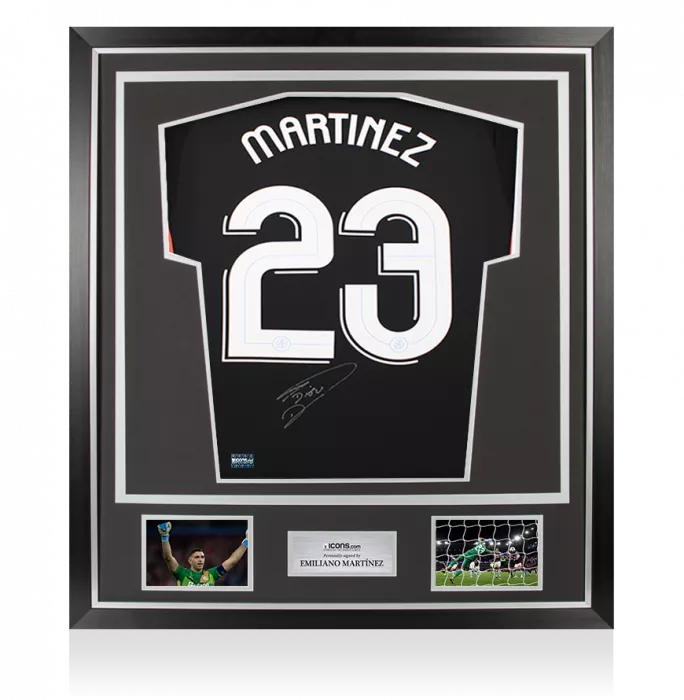 icons Emiliano Martinez Back Signed Aston Villa 2024-25 Goalkeeper Shirt In Classic Frame