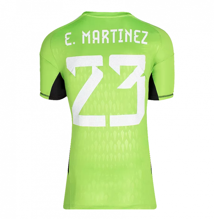 Icons Emiliano Martinez Official 2022 FIFA World Cup™ Front Signed And Framed Argentina 2022 Home Goalkeeper Shirt