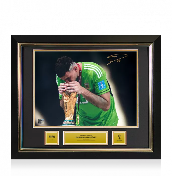 icons Emiliano Martinez Official 2022 FIFA World Cup™ Signed and Framed Argentina Photo: 2022 Winner