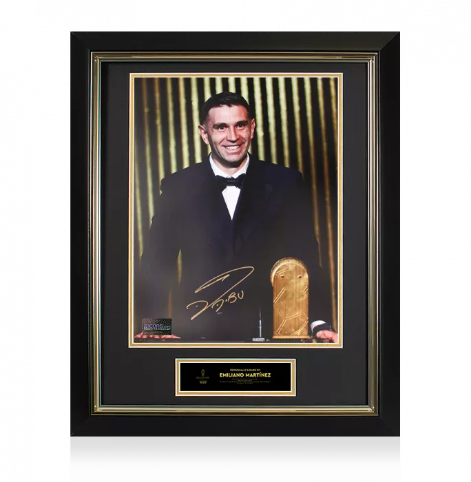 icons Emiliano Martinez Official Ballon d'Or™ Signed and Framed Photo: 2024 Yachine Trophy Winner