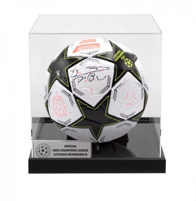 icons Emiliano Martinez Official UEFA Champions League Signed Football In Acrylic Case