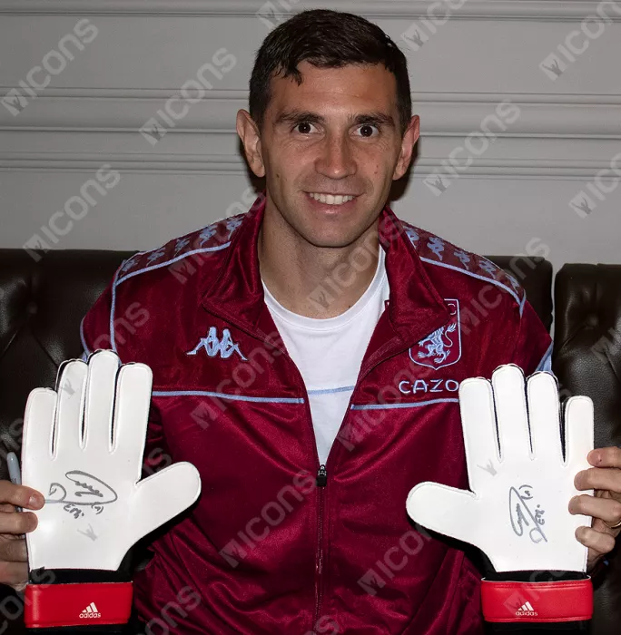 Icons Emiliano Martinez Signed Adidas Glove Signed In Silver