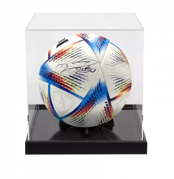 icons Emiliano Martinez Signed Adidas Rihla Pro Football In Acrylic Case