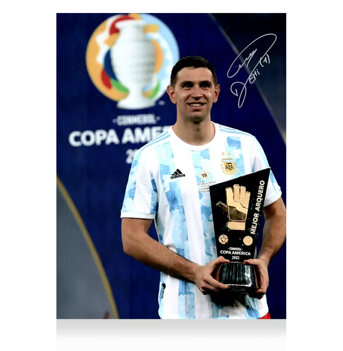 Icons Emiliano Martinez Signed Argentina Photo: 2021 Copa America Best Goalkeeper