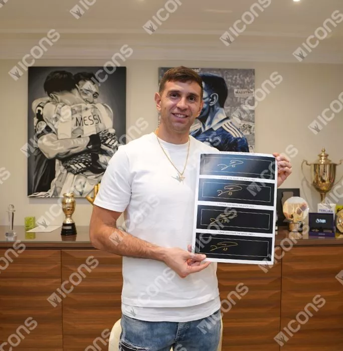 Icons Emiliano Martinez Signed Plaque And Photo Frame: 2021 Copa América Winner