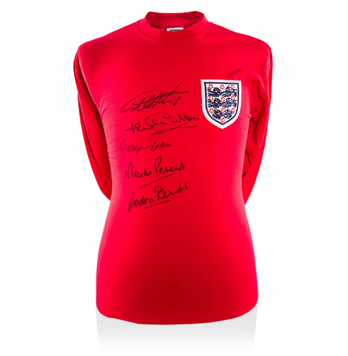 Icons England 1966 Shirt Signed By Five: Three Lions Edition