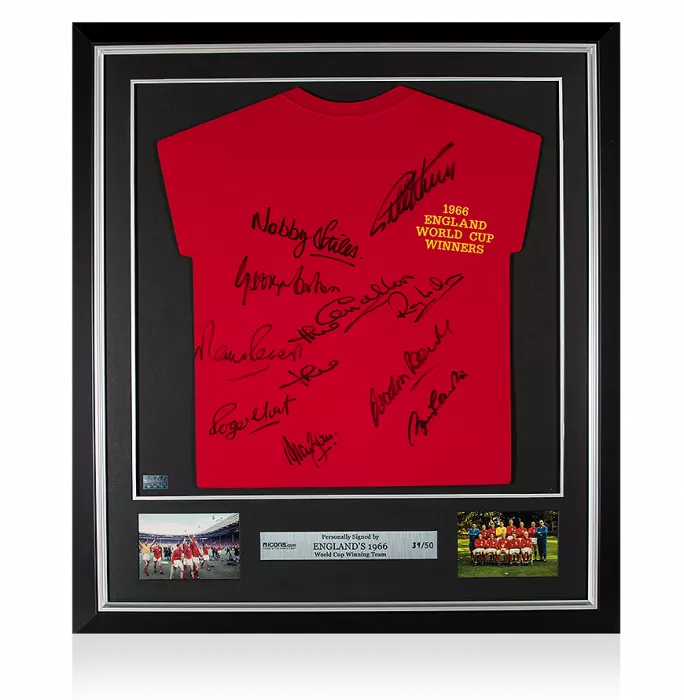 icons England 1966 Shirt Signed By Ten In Premium Frame: FIFA World Cup Winners Edition
