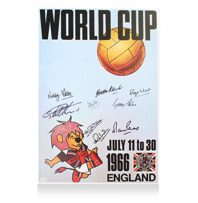 icons England Multi-Signed Poster: 1966 World Cup Willie