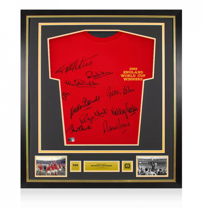 icons England Official 1966 FIFA World Cup™ Squad Signed and Framed Shirt: Signed by 10