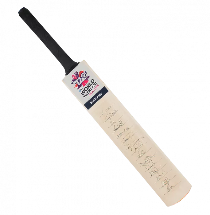Icons England Team Signed 2016 ICC World Twenty20 Cricket Bat