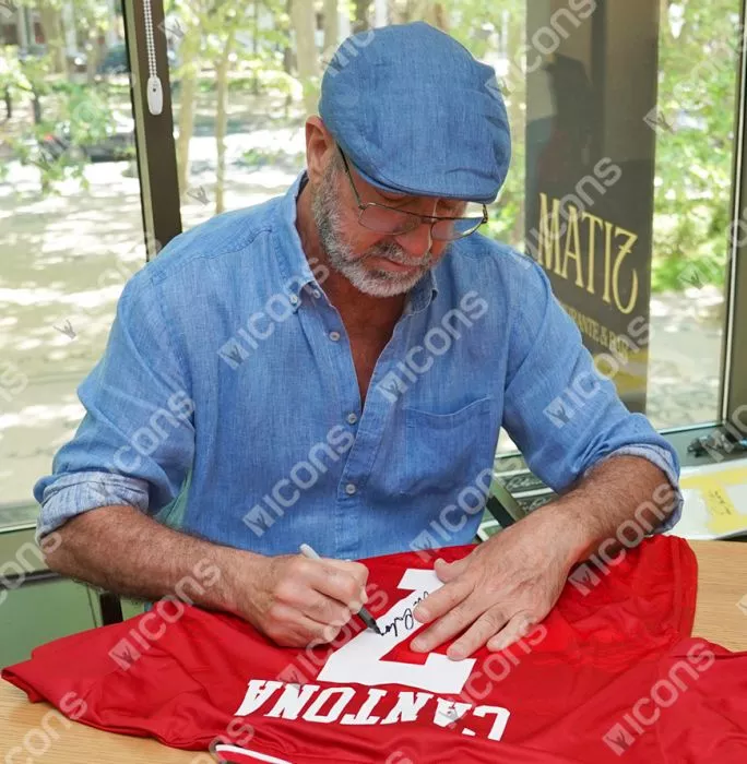 Icons Eric Cantona Back Signed Manchester United 1992-94 Home Shirt In Deluxe Packaging