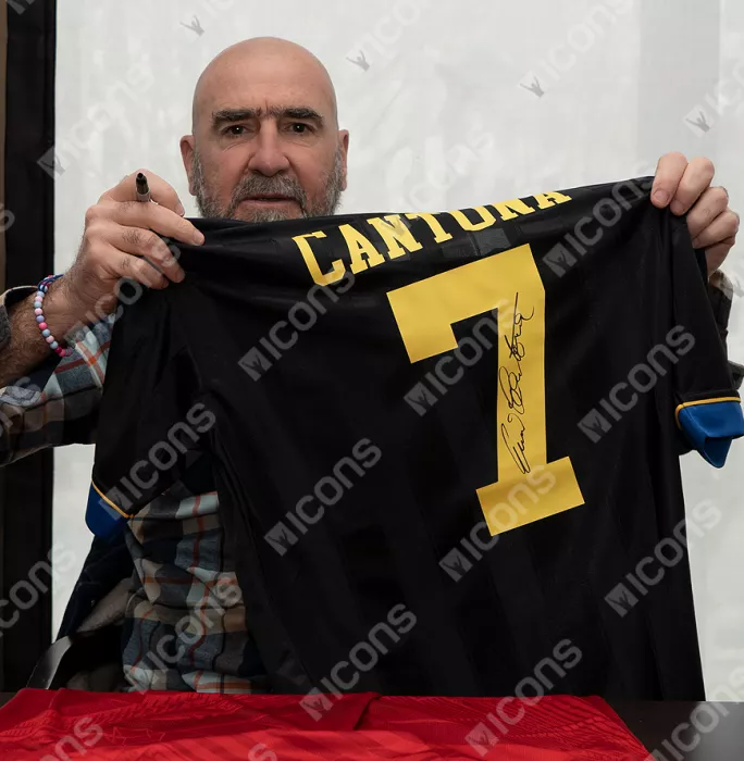 Icons Eric Cantona Back Signed Manchester United 1994-95 Away Shirt In Hero Frame: Option 1