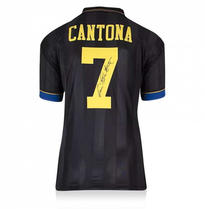 icons Eric Cantona Back Signed Manchester United 1994-95 Away Shirt