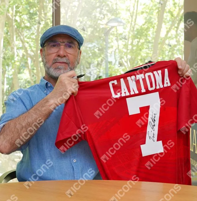 Icons Eric Cantona Back Signed Manchester United 1994-96 Home Shirt In Classic Frame